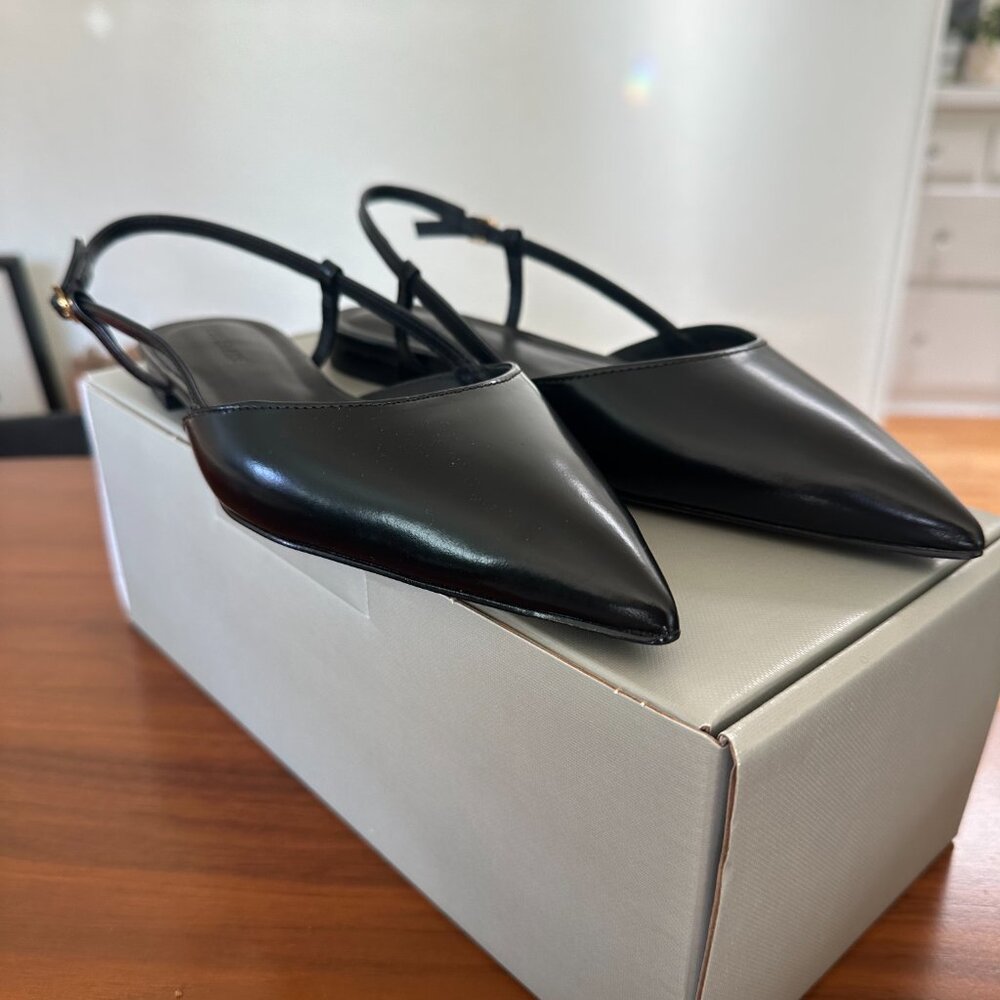 NEW Everlane Studio Slingback Flat in Black, Size 7.5 - Picture 3 of 4